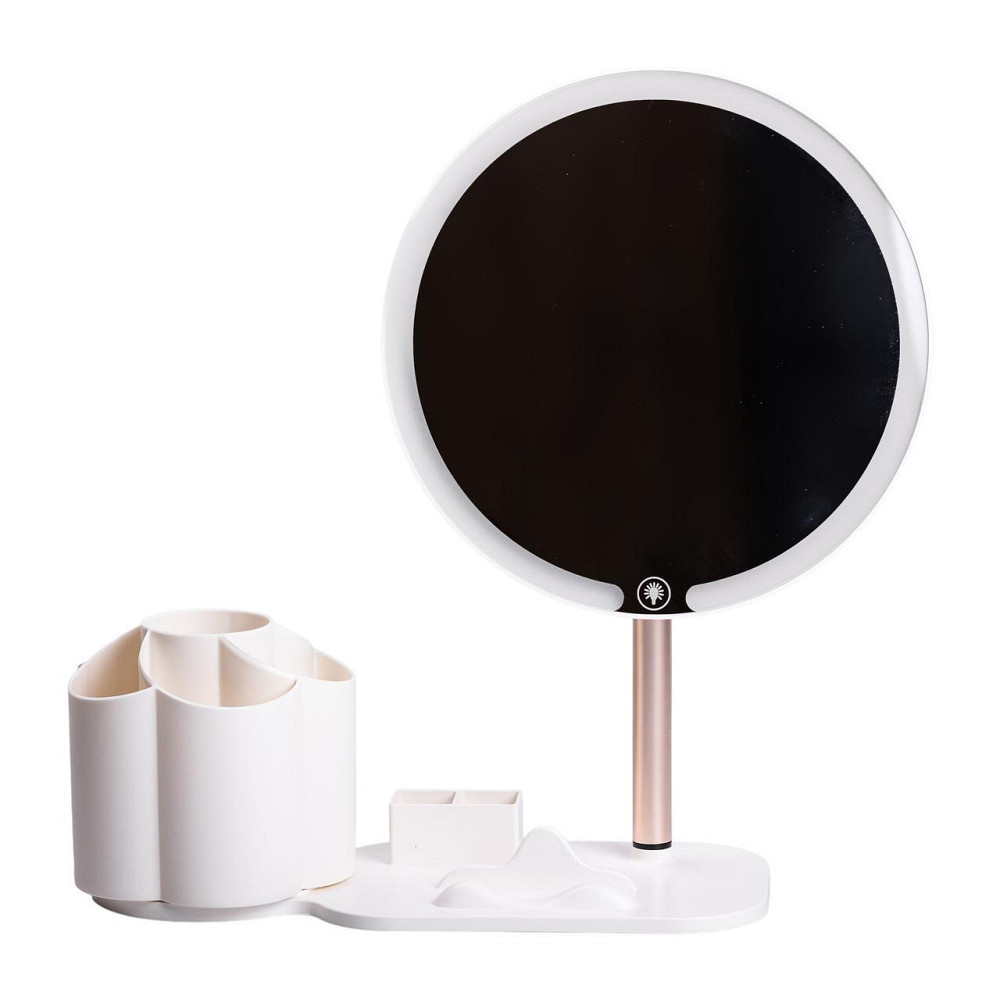 Круглое настольное зеркало для макияжа с подсветкой белое Киев - изображение 1