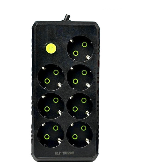 Подовжувач UA Power F17 на 7 розеток, 4 м, чорний Вінниця - фото 1