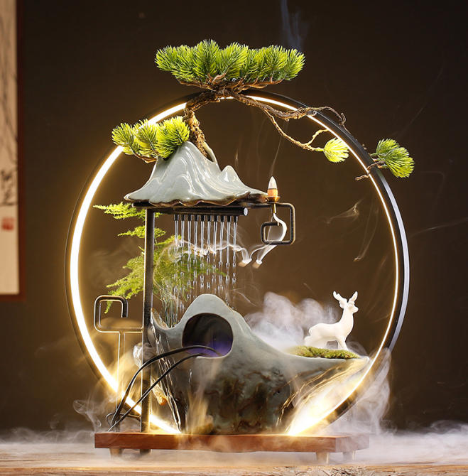 Подставка для благовоний 38х35 см декоративный водопад МАЛЫЙ, увлажнитель воздуха, светильник 5в1!! ТУЧКА Кременчуг - изображение 5