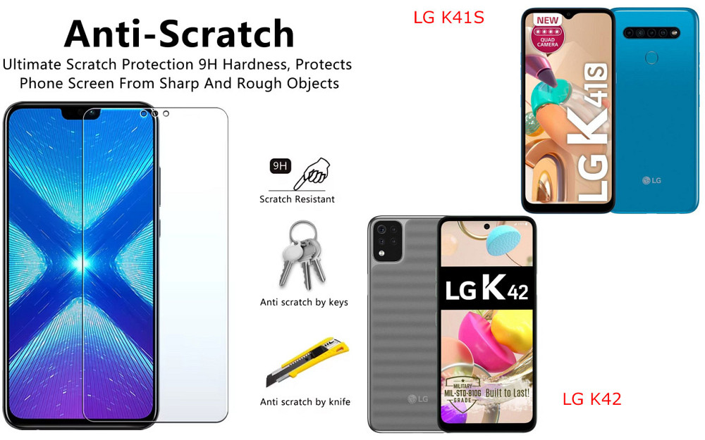 Защитное стекло NeoGlass для LG K41S, LG K42 – ультрапрозрачное и устойчивое Киев - изображение 1