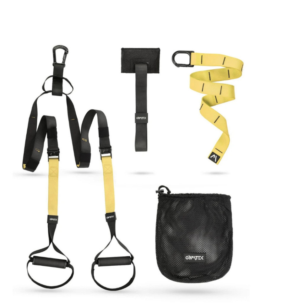 Тренувальні петлі TRX Gymtek Pro універсальні петлі для фітнесу та функціональних тренувань вдома Жовтий Київ - фото 10