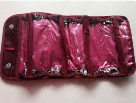 Женская раскладная косметичка черная -в разложенном виде 51*24см, полиэстер, водонепронецаемая Киев