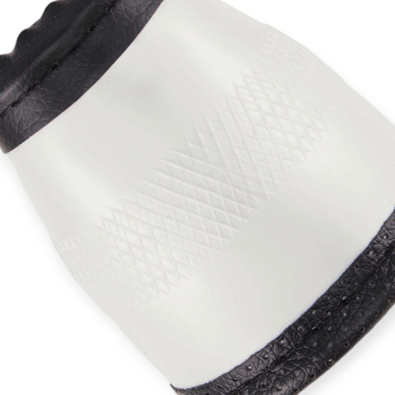 Чехол m кожа (37 - 39 см) черный перфор. вставка, один шов, белая основа руля Мукачево - изображение 3