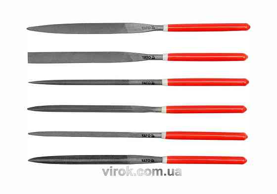 Надфілі YATO : L= 180/85 мм, b= 5 мм. Набір 6 шт. [25/100] Одеса