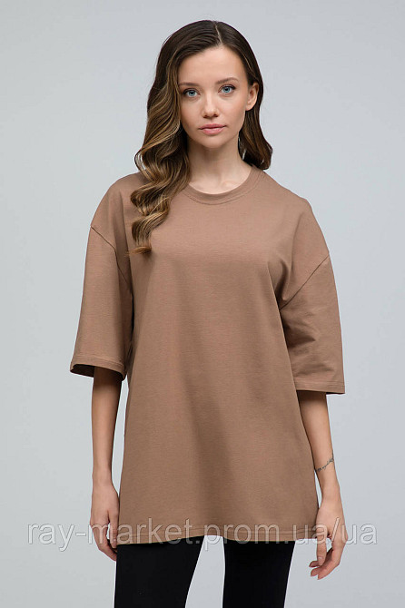 Футболка оверсайз RAY OVERSIZE женская коричневая (U0104W-Brown) 2XL/3XL Киев - изображение 1