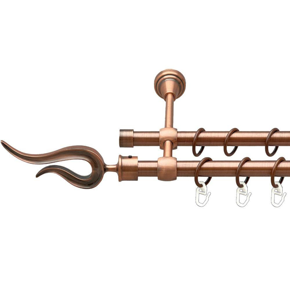 Карниз Orvit Віоло металевий дворядний литий гладка труба кільце металеве Мідь 16\16 мм 160 см (00-00019547) Львів - фото 1