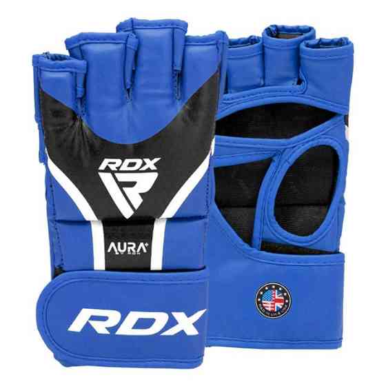 Рукавиці для ММА RDX AURA PLUS T-17 Blue/Black L (капа в комплекті) Кам'янське