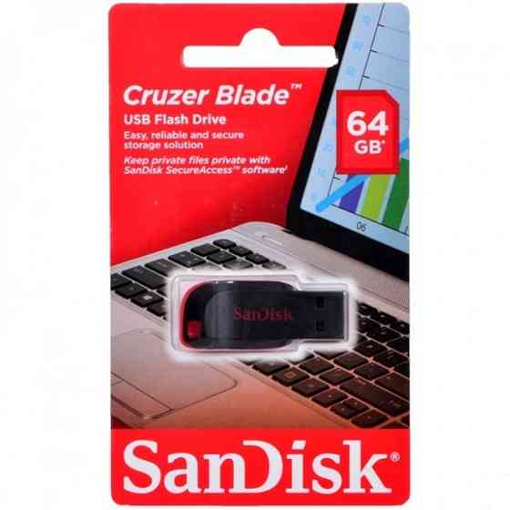 Флеш-накопичувач SanDisk USB 2.0 Cruzer Blade 64Gb Black/Red Київ