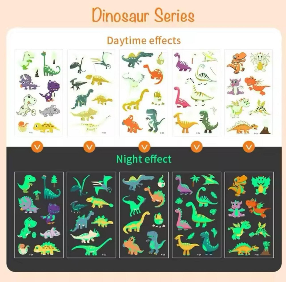 Дитячі тимчасові тату перекладні, флуоресцентні тату для дівчинки, водостійкі тату, що світяться, 15 Київ - фото 3