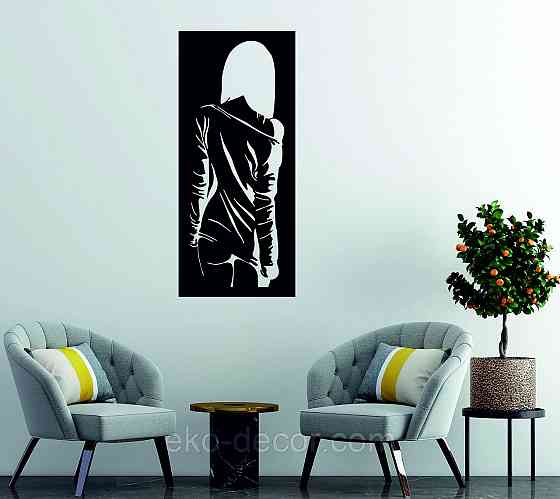 Декоративное настенное Панно «Силуэт женщины», Декор на стену 90*39 см, Черный Киев