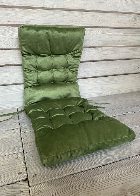 Подушка для стільців (40x120х4 см) подвійна Decorator Флокс колір зелений 84-160 Київ - фото 2