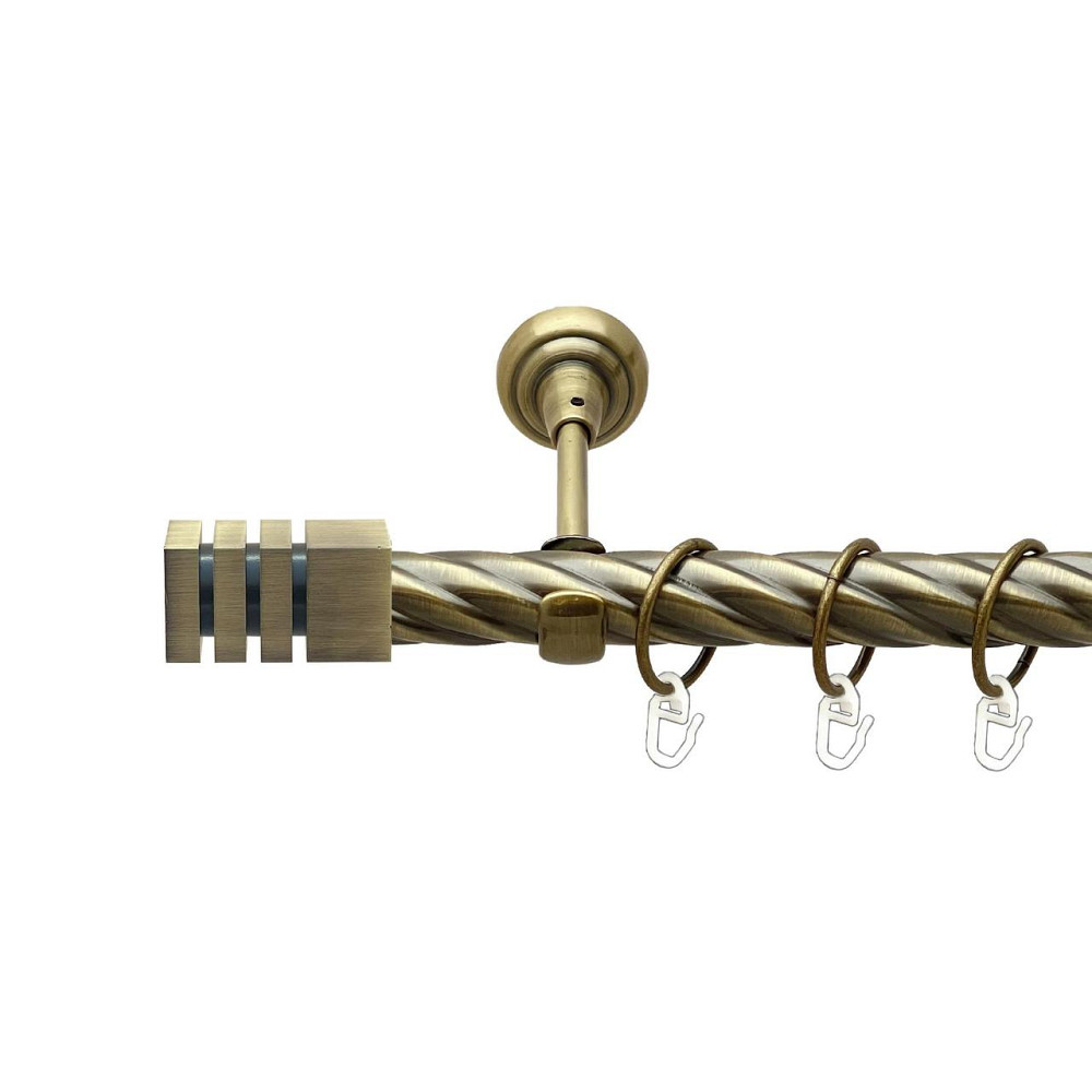 Карниз Orvit Акорда металевий однорядний відкритий скручена труба кільце металеве Антик 25 мм 240 см (00-00025726) Львів - фото 1