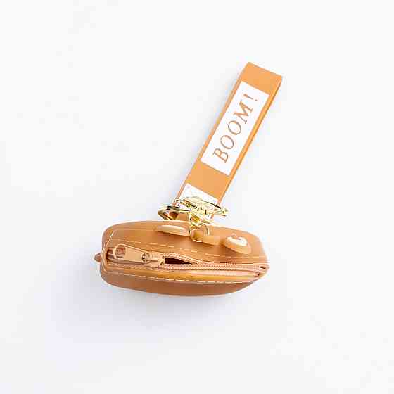 Дитячий гаманець-брелок Лабубу 7,5×7×2,5 (см з ремінцем і карабіном Бежевий HP-55-15BR Київ