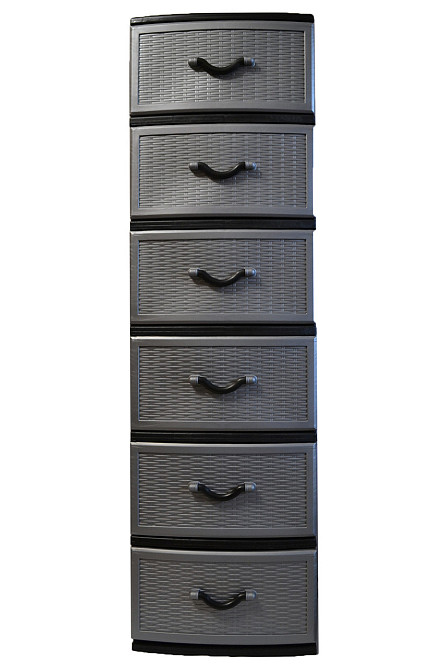 Комод пластиковий Style black (Стиль) 6 ящиків 48х38х134 Одеса - фото 2