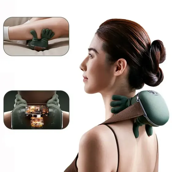 Беспроводной массажер для шеи и плеч, 10 режимов / Электромассажер с подогревом для спины USB Коломыя