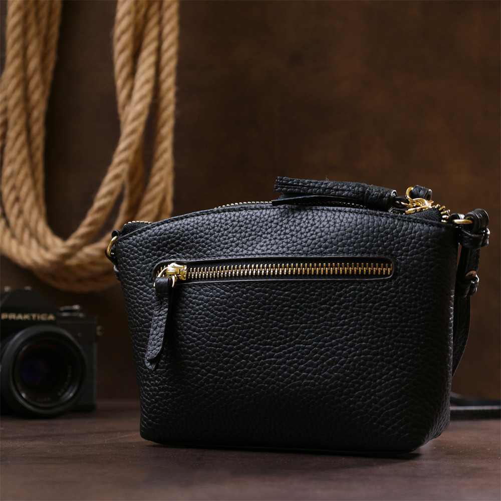 Женская кожаная сумка Vintage 20488 Черный Киев - изображение 8