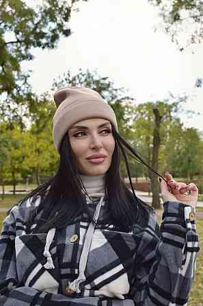 Женская зимняя шапка на флисе Капучино Киев