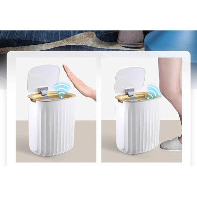 Контейнер для мусора JAH Nordic Сенсорный Белый с серым 12 л (20258) Винница - изображение 5