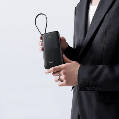 Батарея универсальная Baseus Bipow 2 Digital Display 20000mAh 20W with Built-in USB-C Cable Black (P10077101113-01) Вінниця - фото 8
