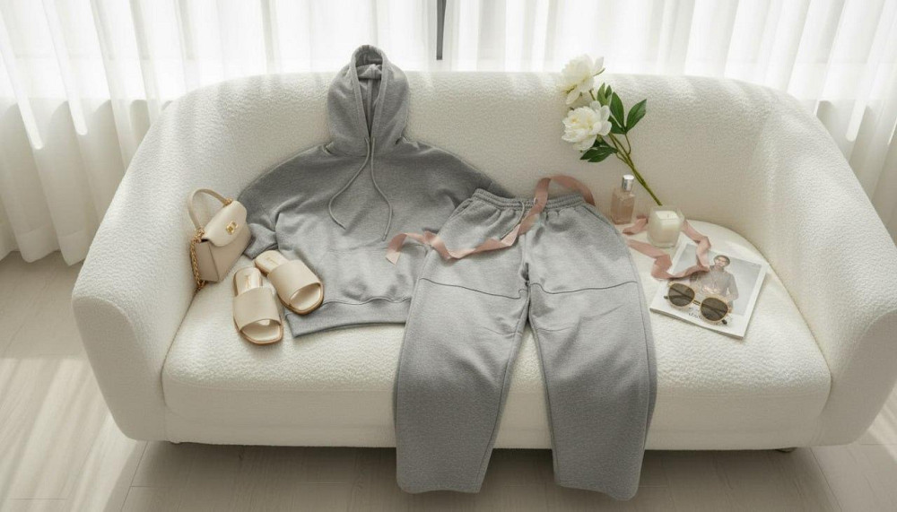 Женский стильный повседневный костюм двойка из качественной двунитки на рибане Меланж, 42 Одесса - изображение 2