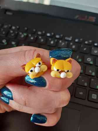 Сережки для дітей "Баранець" - 3см (глина), ручна робота Київ