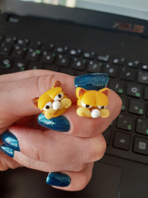 Сережки для дітей "Баранець" - 3см (глина), ручна робота Київ - фото 1