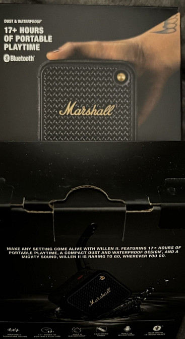Колонка Marshall Willen II Black and Brass. Харьков - изображение 1