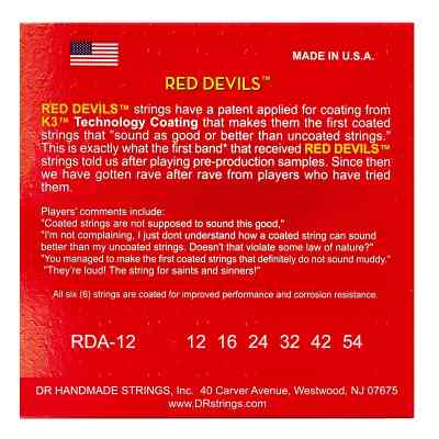 Струни для гітари DR Strings RED DEVILS Acoustic - Light (12-54) (RDA-12) Вінниця