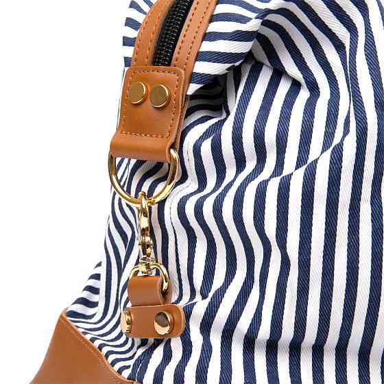 Дорожня сумка текстильна жіноча в смужку Біла (Vintage) Київ