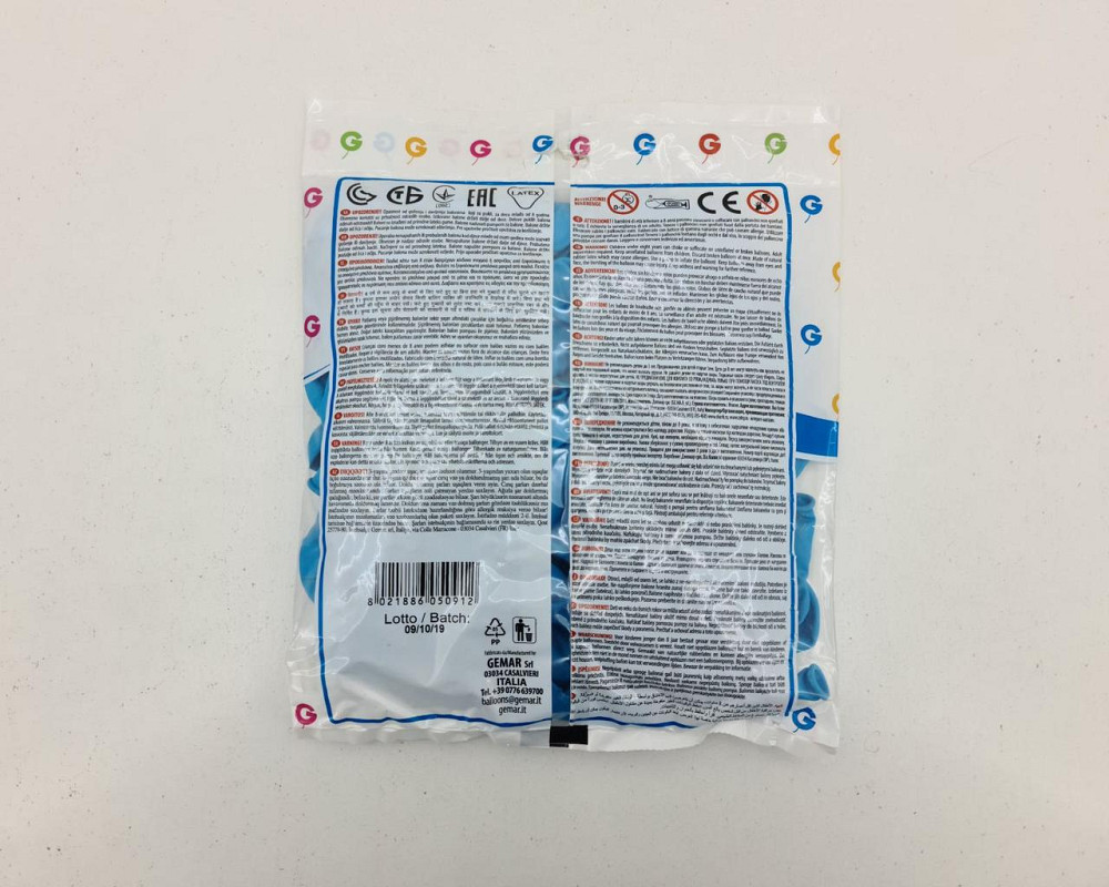 Повітряні кульки 5" (13 см) пастель світло-блакитний 100 шт Gemar (1 пачка) Харків - фото 3