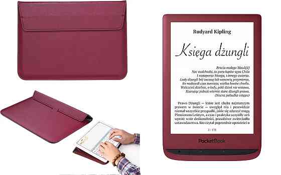 Чехол-конверт VitoCase для PocketBook Touch Lux 5, с функцией подставки для книги Бордовый Киев