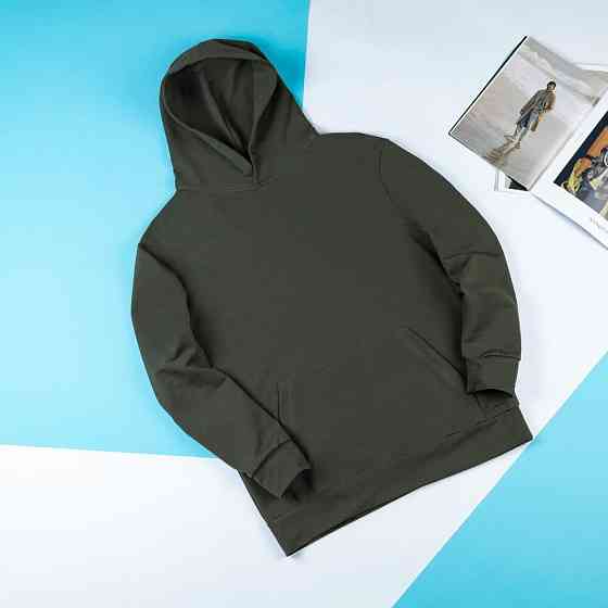 Чоловіче демісезонне худі з капюшоном хакі Pobedov 001 Київ