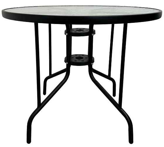 Стіл скляний садовий для тераси Bonro B-90 чорний столик Київ
