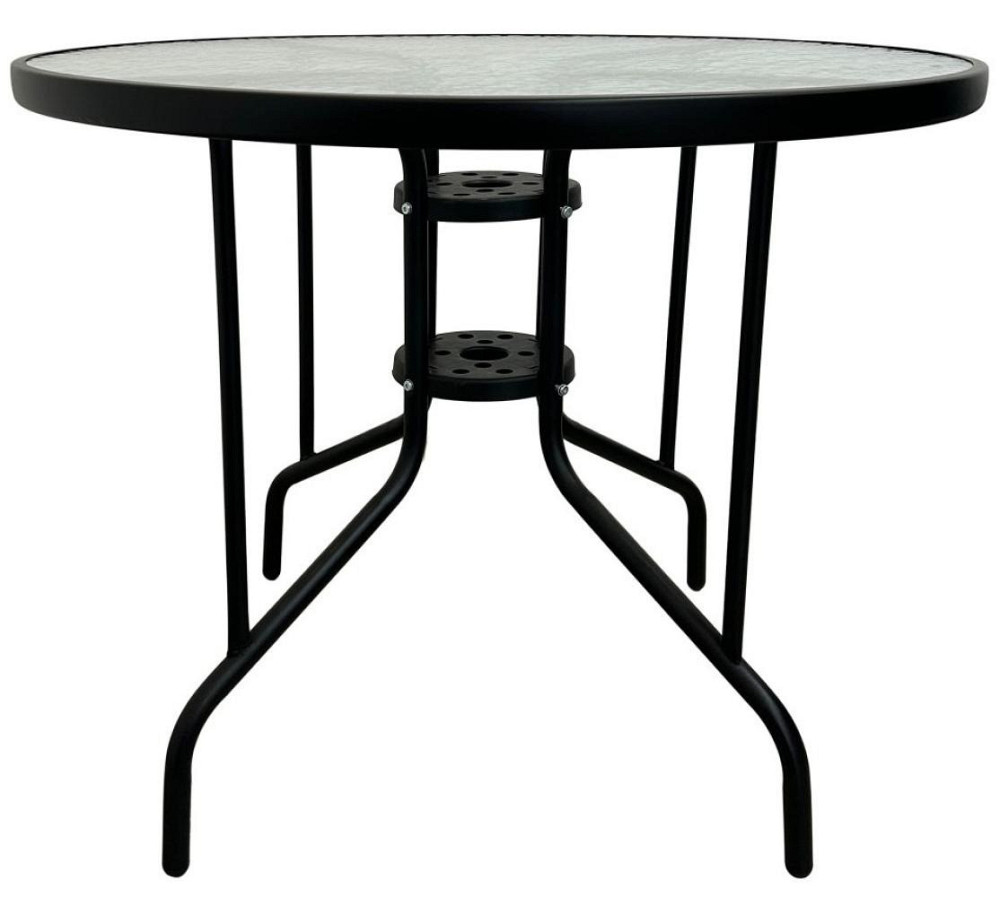 Стіл скляний садовий для тераси Bonro B-90 чорний столик Київ - фото 3