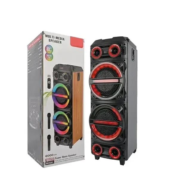 Портативная Bluetooth колонка ZQS8231 с 2 микрофонами, караоке система USB/TF/FM, LED Одесса - изображение 1