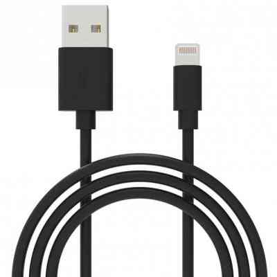 Дата кабель USB 2.0 AM to Lightning 1.0m Cu, 2.1А, Black Grand-X (PL01B) Винница
