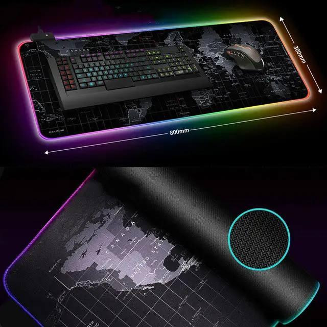 Большой геймерский RGB коврик (игровая поверхность) с подсветкой для мыши 800 x 300 x 3 мм Бровары - изображение 8