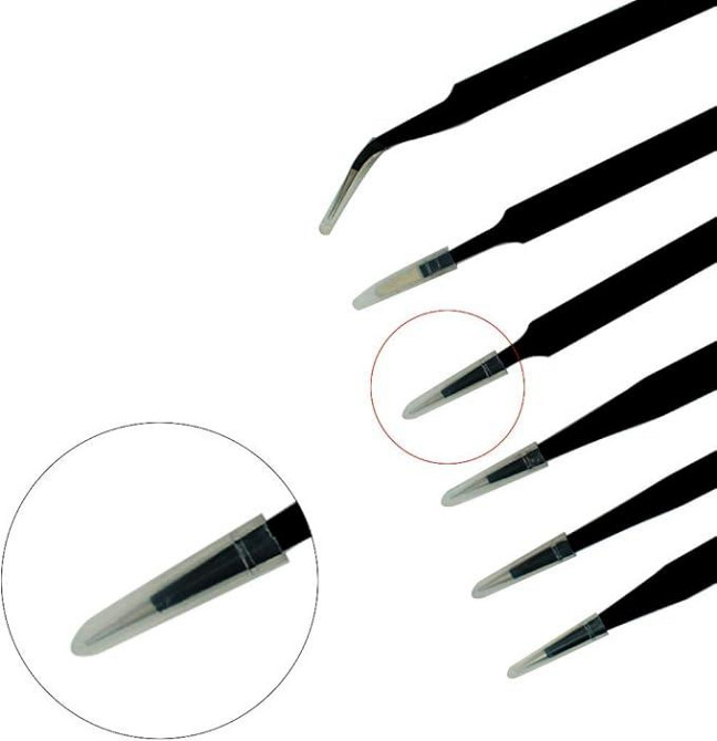 Набор пинцетов 6 шт PT.ESD-10–15, антистатические и антимагнитные, для электроники и ремонта Киев - изображение 6