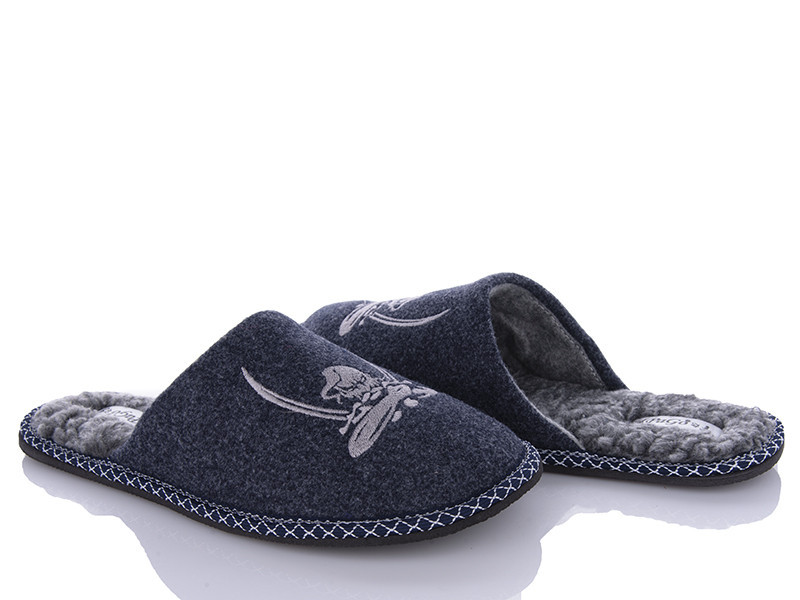 Тапочки чоловічі кімнатні PaGo Козак овчина сині гурт роздріб Одеса - фото 7