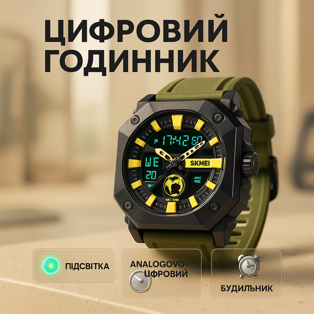 Годинники військові з офіційною гарантією SKMEI, Надійні чоловічі наручні годинники LZ-52 Львів - фото 7
