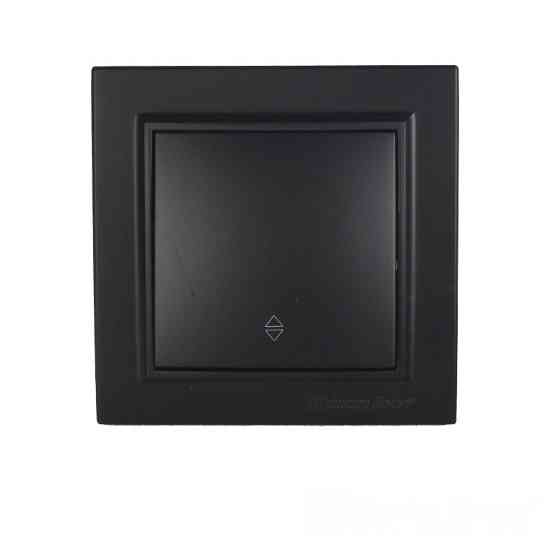 Вимикач одноклавішний прохідний, Enzo  бездоганний графіт Дніпро