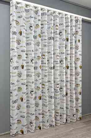 Тюль VR-Textil 1858т Лен Белый с коричневым 300х270 см (42-0810) Киев