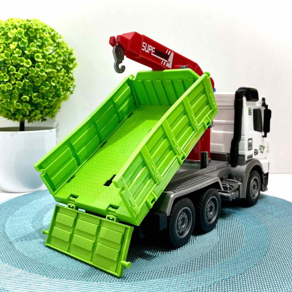 Машина сміттєвоз на радіокеруванні світлові ефекти 29 см Зелена вид 2 (YJ-117-1-2) Чернігів - фото 6