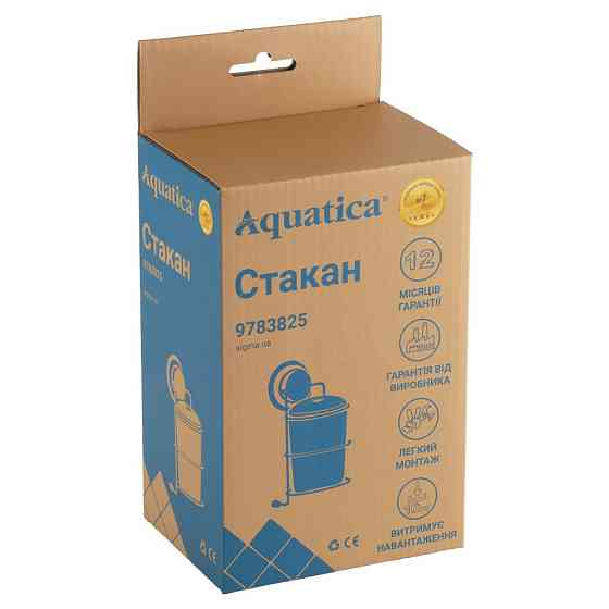 Стакан на вакуумному присоску s38 73×100×163мм AQUATICA (9783825) Київ