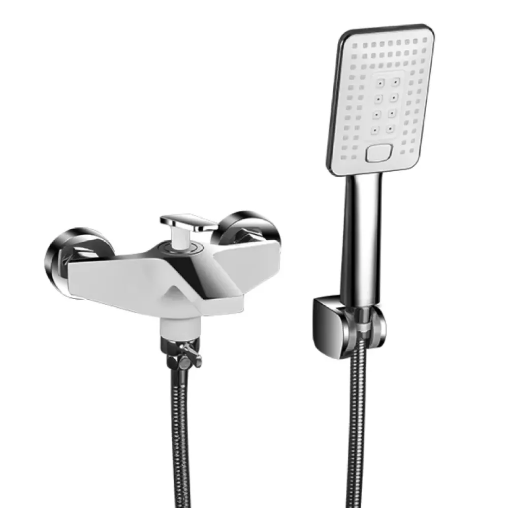 Змішувач для ванни з душовим гарнітуром Frap H58 F3258 білий/хром Київ - фото 1