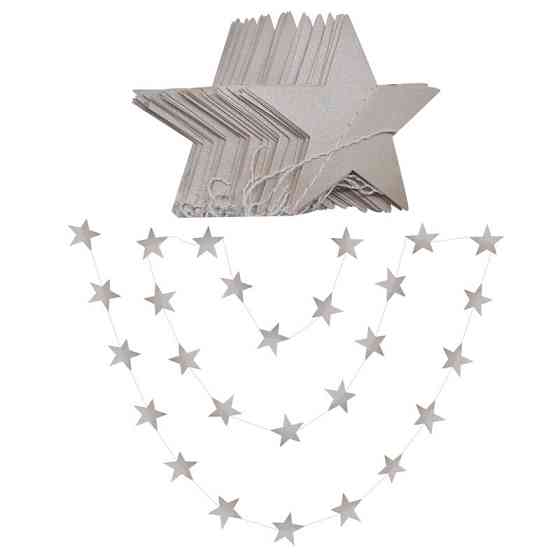 Гірлянда Зірочки матові на нитці 2 м на 7 см сріблястий Київ