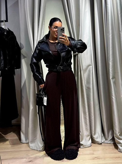 Женский стильный повседневный костюм двойка турецкая вискозная двунитка Шоколад Одесса - изображение 5