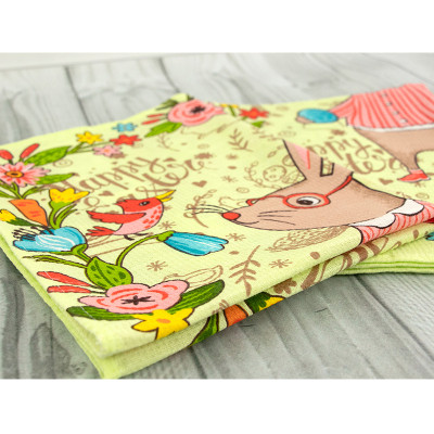 Рушник Руно вафельний набивний Великдень салатовий 45х60 см (205.15_Великдень салатовий_1) Вінниця - фото 5