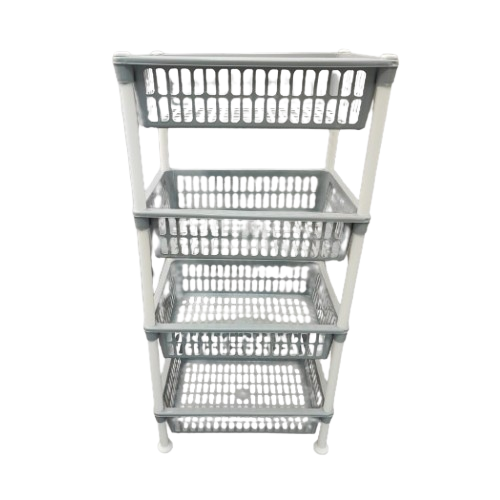 Етажерка прямокутна на 4 полиці пластик сірий Nostalgia ELIF Житомир - фото 1