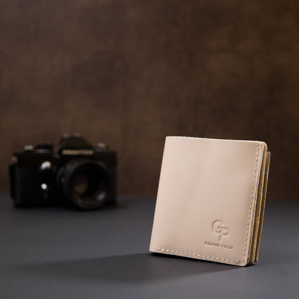 Оригінальне жіноче портмоне з монетницею GRANDE PELLE 11369 Бежевий Київ - фото 4